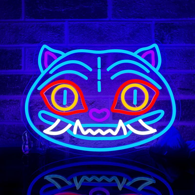 Demon Hunters Neon Sign Tiger LED Neon Sign hunter Neon Signs for Wall Decor, mystical fantasy Gaming Neon Sign, Led Neon Lights