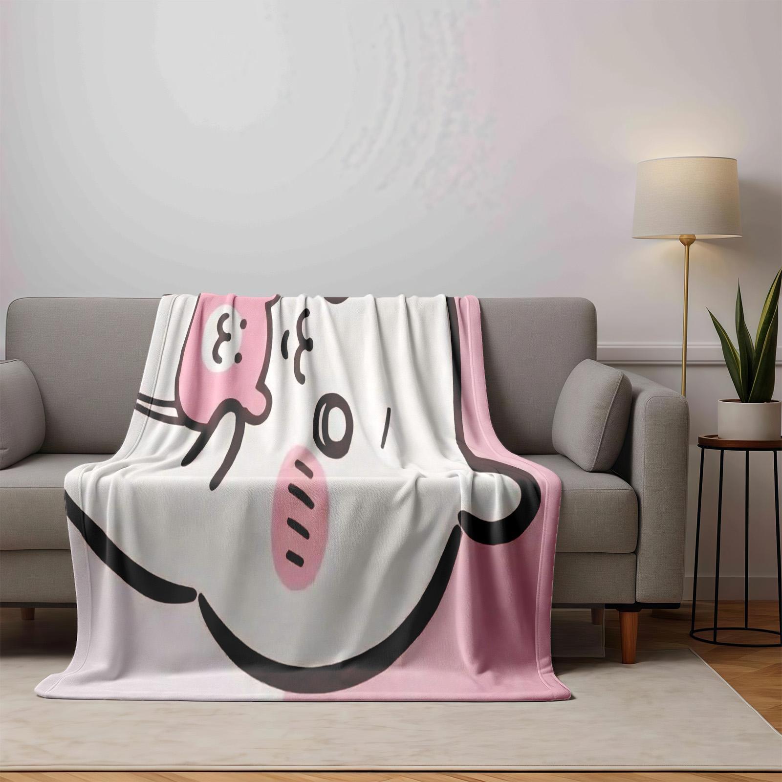 1 piece Cute panda hugging pink bear plush toy themed flannel blanket - Oversized fluffy warm sofa blanket, flannel for beds, all-season multi-purpose, modern style, machine washable, digital print design, 100% polyester, suitable for sofa, bed