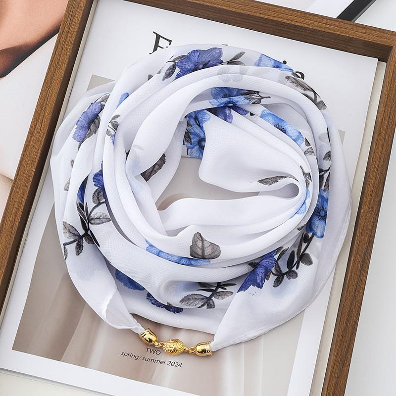 One 25.6-inch lightweight and breathable women's silk scarf, multi-functional, can be used as a headscarf, shawl, or hairband, suitable for all seasons. Perfect as a gift for female friends, Mother's Day, or birthday.