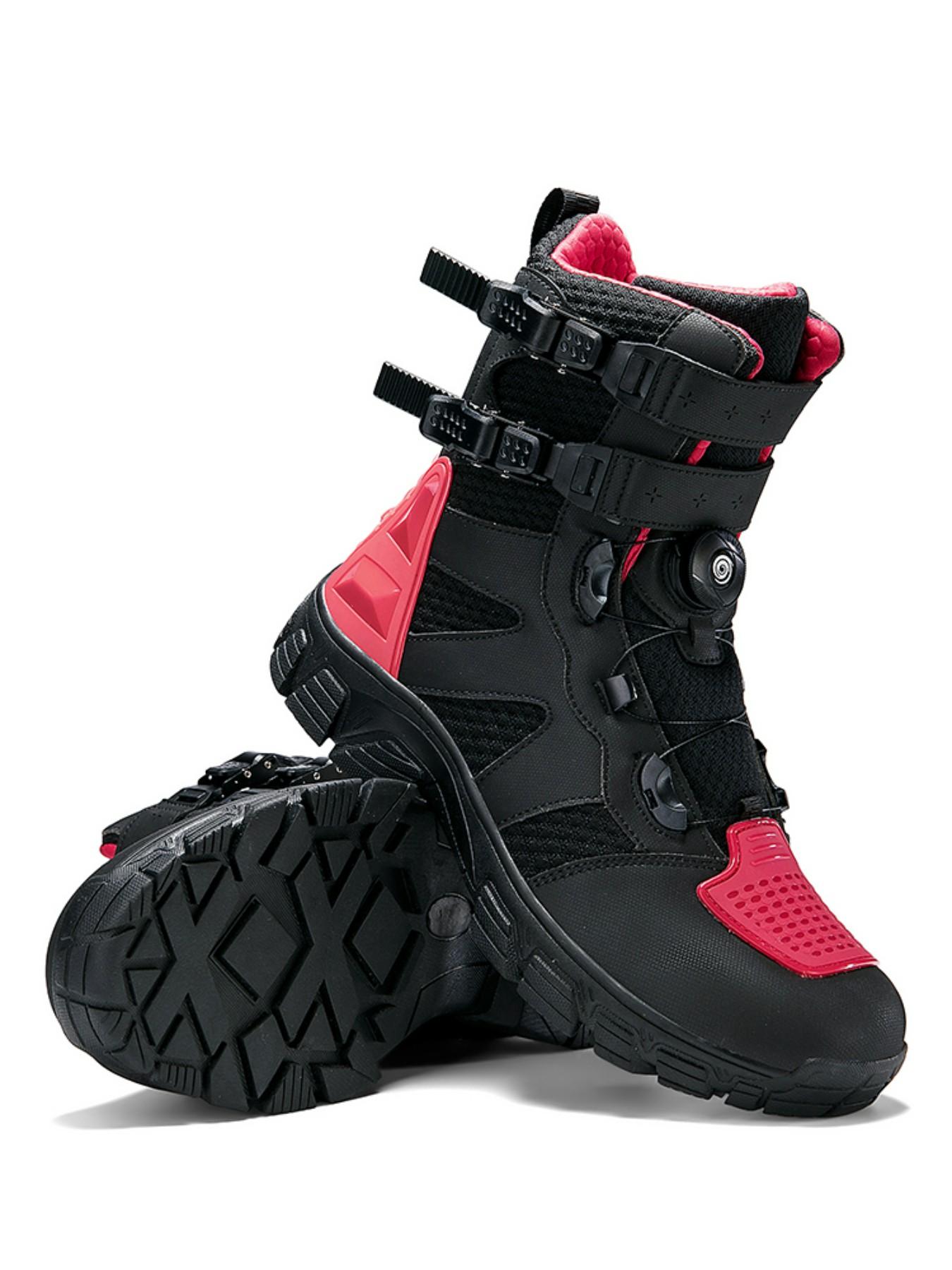 Men's Motorcycle Riding Shoes, Anti-Slip Racing Boots, Waterproof Safety Design, Comfortable and Secure, Ideal for Safe Cycling