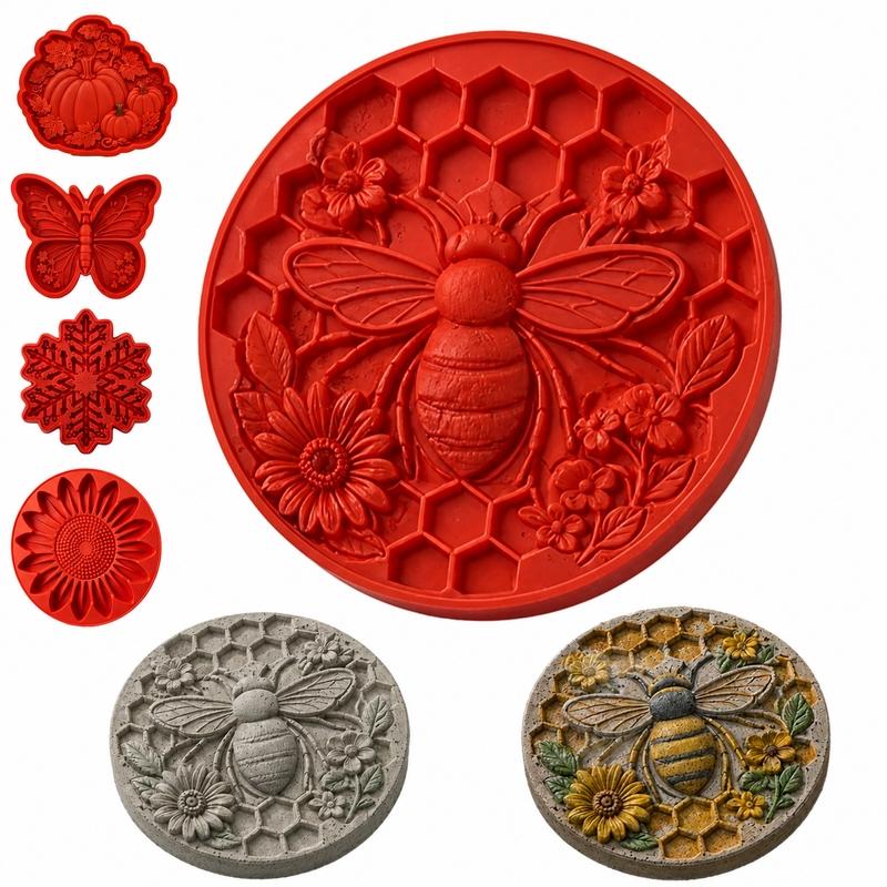 DIY garden decor,Reusable concrete mold,Silicone Stepping Stone Mould｜Outdoor Garden Ornament, DIY Concrete Craft, Re‑usable Mold to Make Unique Garden Pathway Art#GardenSteppingStoneMold #DIYGardenDecor#ReusableConcreteMold