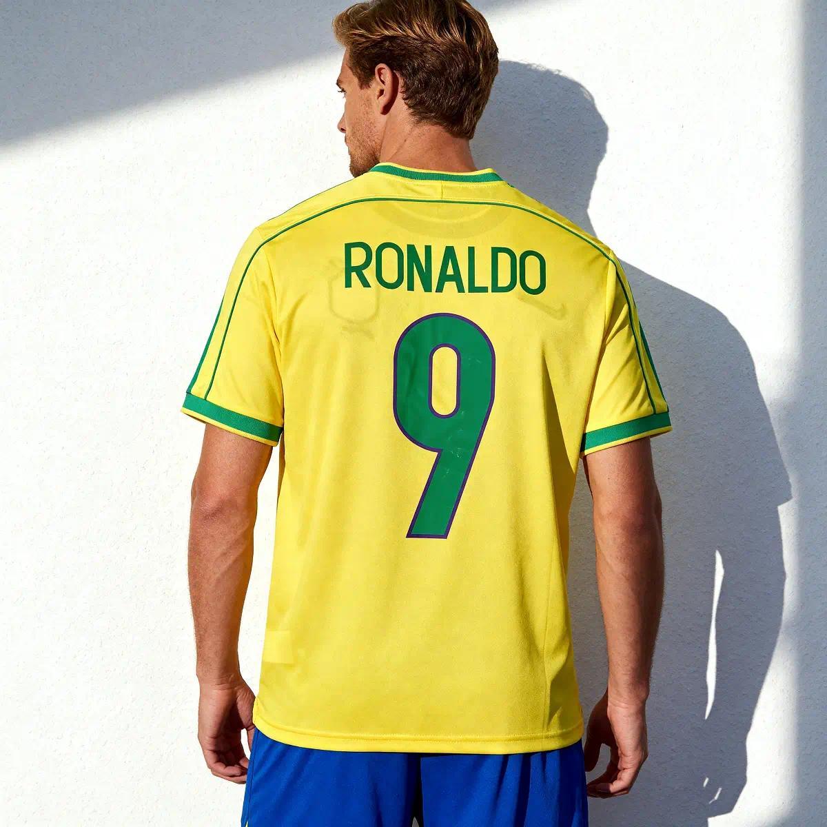 1998 World Cup Brazil Jerseys No. 9 National Team Soccer Jerseys Set Rivaldo Short Sleeve Team Uniforms