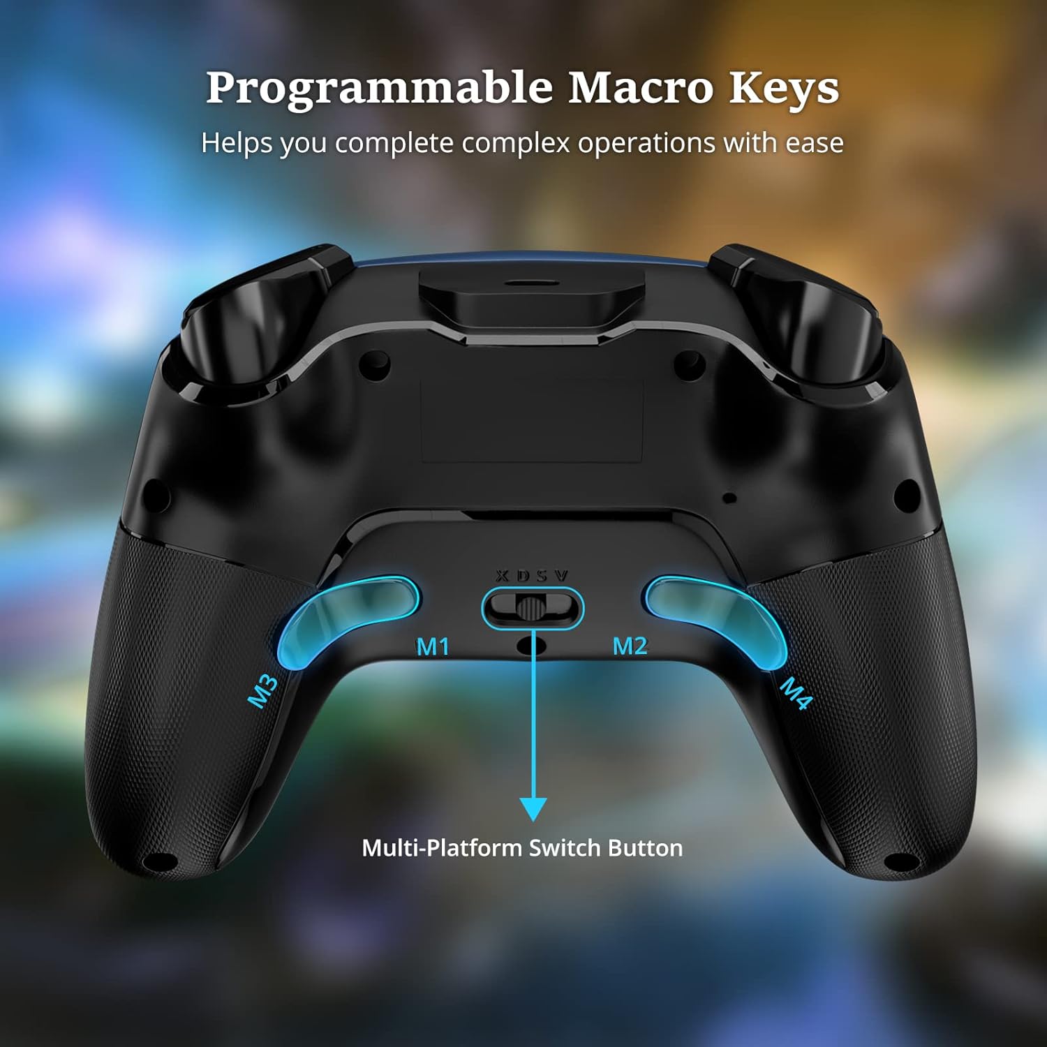 Wireless Performance Game Controller, for PC/Switch/Switch 2/iOS/Android, Bluetooth Gaming Controller, With Dual vibration, Macro Keys, Turbo Button, Customizable Back Paddles, AG39 Black