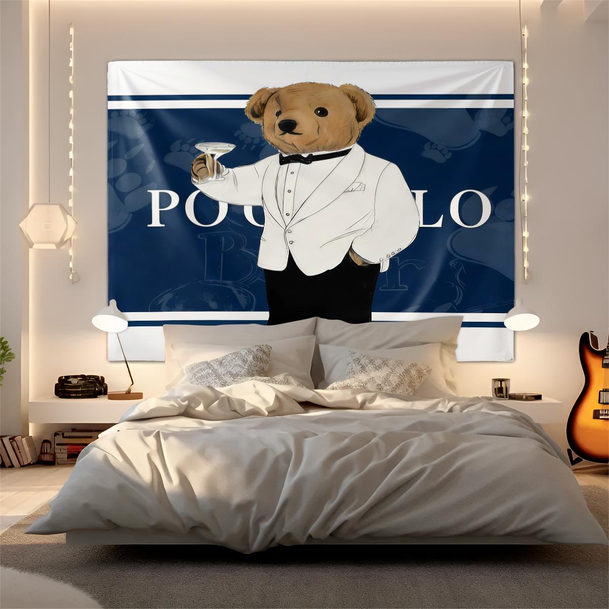 Bear Pattern Tapestry, Stylish Room Flag, Unique Wall Art For Living Room And Bedroom, Soft And Durable For Kids And Adults Daily Holiday Birthday Gift Bedroom Decoration