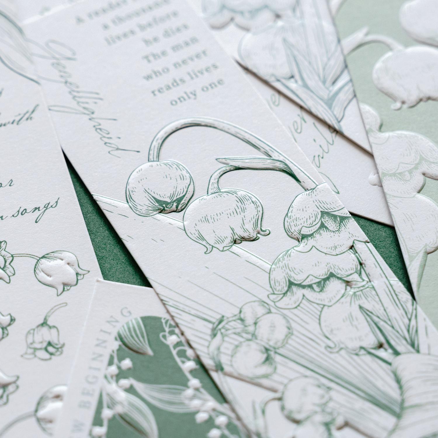 1 Set Flower Pattern Bookmarks, Vintage Embossed Cards, Decorative Stationery For Students, Book Accessories