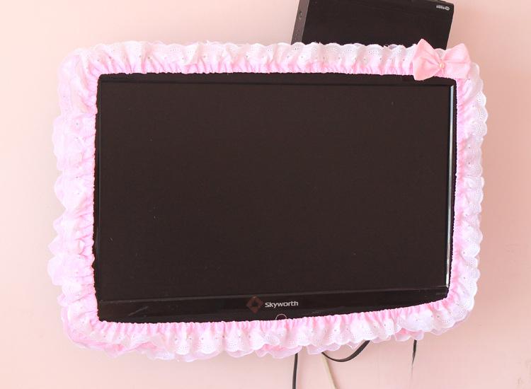 Household TV Monitor Dustproof Cover - 24-48in Stretch Fabric All-Purpose Indoor Protector, Elastic Home Care Supply with On/Off Without Lift Power-On Ready Design