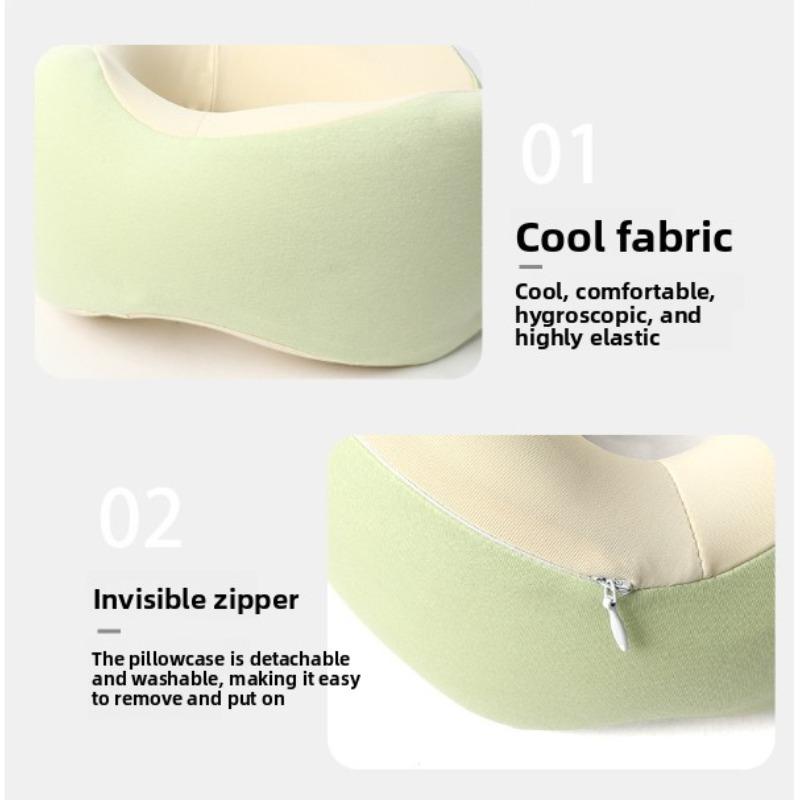 Memory foam U-shaped travel neck pillow, portable and foldable support pillow, necessary for travel comfort