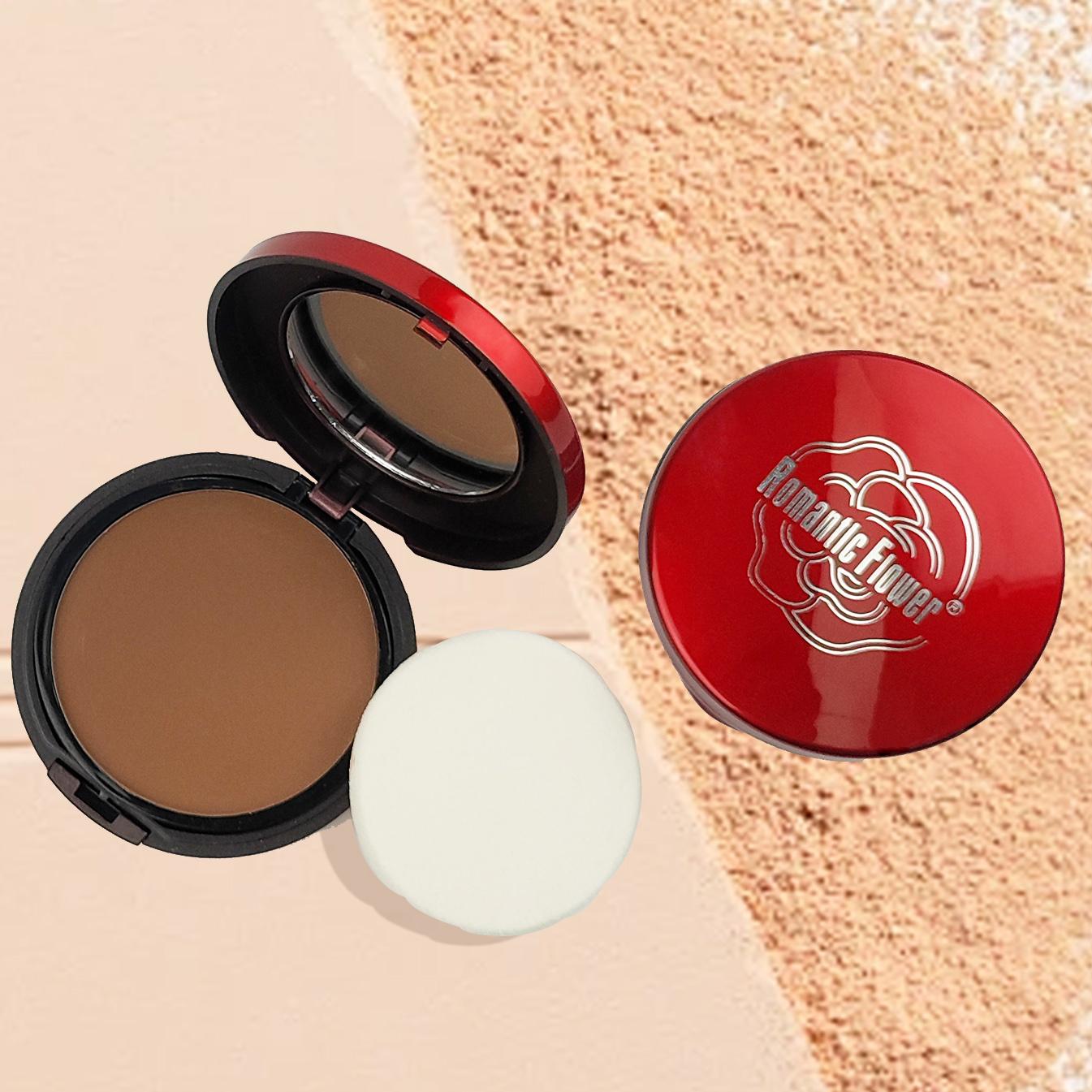 Single Layer Compact with Sponge Applicator, Concealer Contouring All-In-One Step, Natural Long-Lasting Finishing Powder, Face Pressed Powder