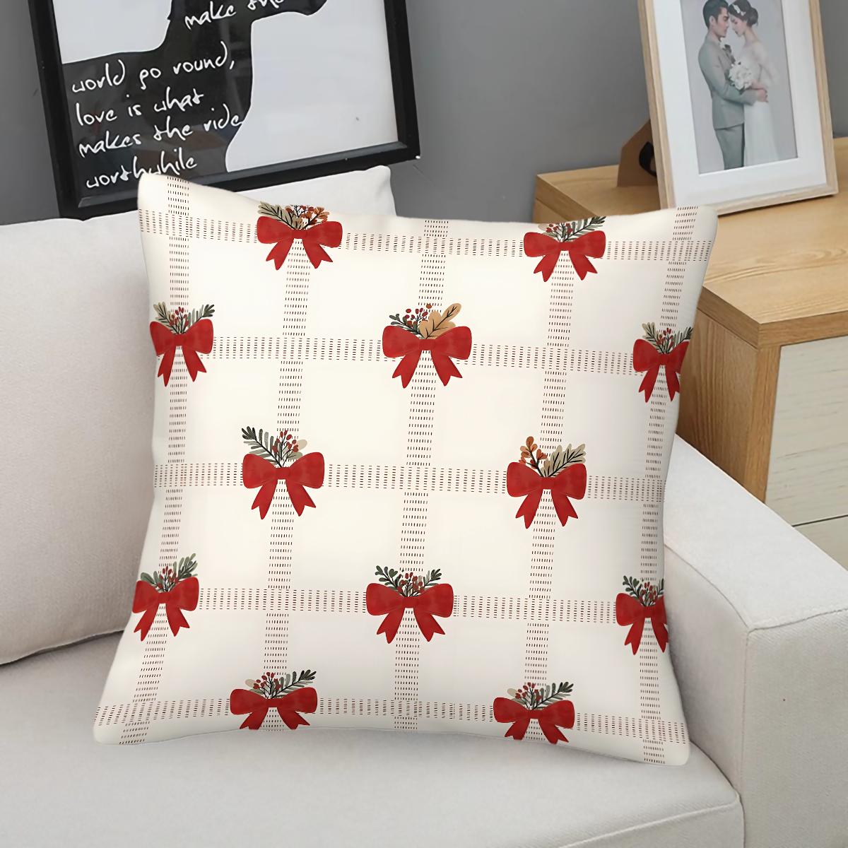 Kawaii Cute Bow Knot Throw Pillow Covers, Pastel Ribbon Decorative Sofa Pillows, Sweet Gift for Teen Girls and Women, with Pillow Insert