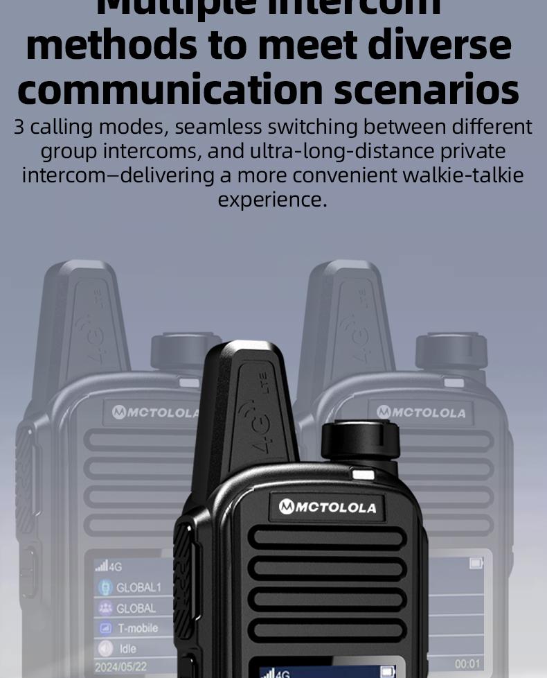 SIM card lifetime free support for 2g4g, Bluetooth WiFi, portable handheld walkie talkie for long-distance communication, suitable for outdoor exploration, fleet travel, two-way walkie talkie