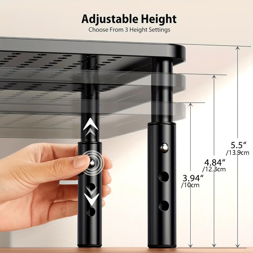 Adjustable Monitor Stand Riser | Fix Neck & Back Pain from Bad Posture! Ergonomic Height Adjustable Desk Riser for Laptops & Monitors