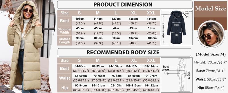 Womens Winter Long Puffer Coat Thicken Ladies Down Quilted Jacket Puffy Padded Zip Hood Parka Side Zipper Trendy 2025