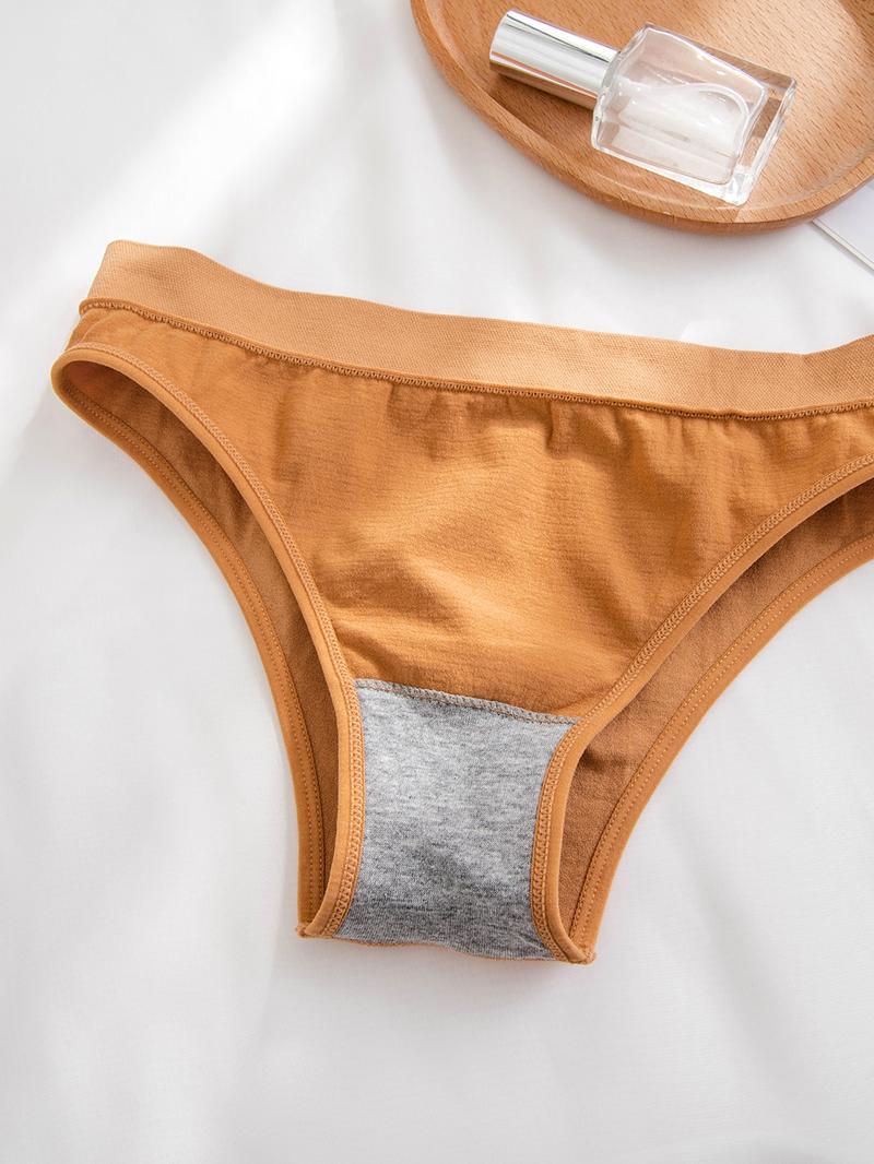 Women's Solid Color Panty, Soft Comfy Breathable Knicker for Daily Wear, Underwear for All Seasons, Soft Breathable Panties