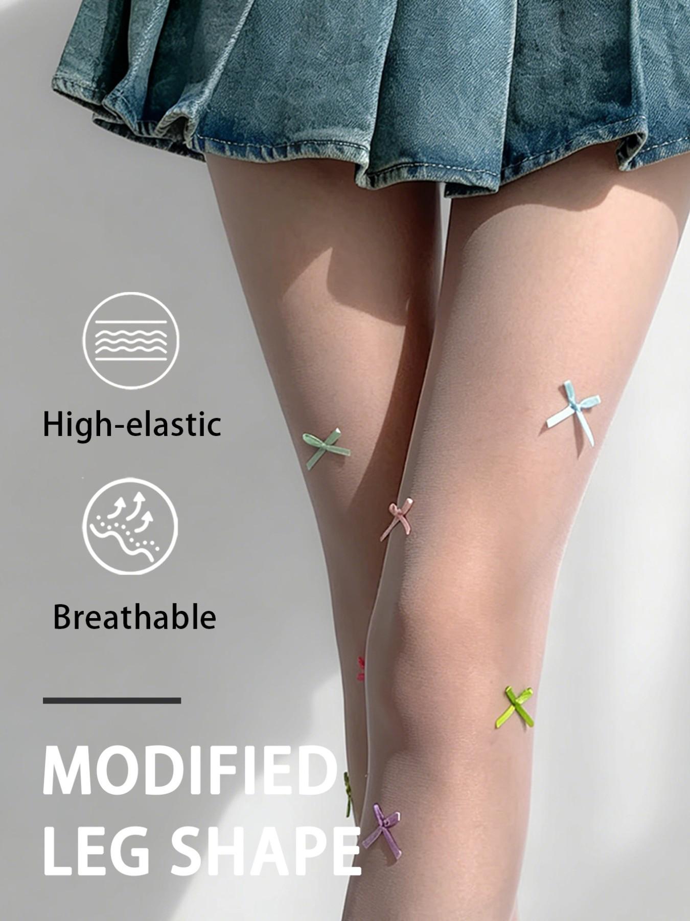 Colorful Bowknot Stockings, Essential Streetwear for Trendy Girls, Pure Desire Style, Perfect for All Seasons, High-Waisted Slim Fit Jumpsuit