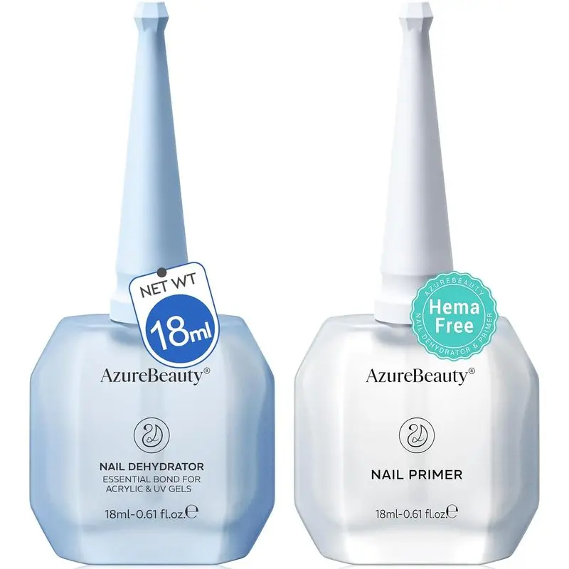 18ml Nail Dehydrator and Primer, Acid-Free Nail Prep Kit |   Hema-Free No Lifting Bond for Gel Polish & Acrylic, Quick Dry Professional Natural Nail Primer for Long Lasting Manicure