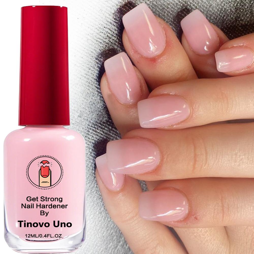 Tinovo Uno New Arrival Get Strong Nail Hardener, Alcohol-Free Keratin Formula, Natural Fast-Drying, Long-Lasting Shine,  Protect Break & Chip Nails, Natural Healty Pink Nail Strengthener, Nail Strengthening Serum Nail polish
