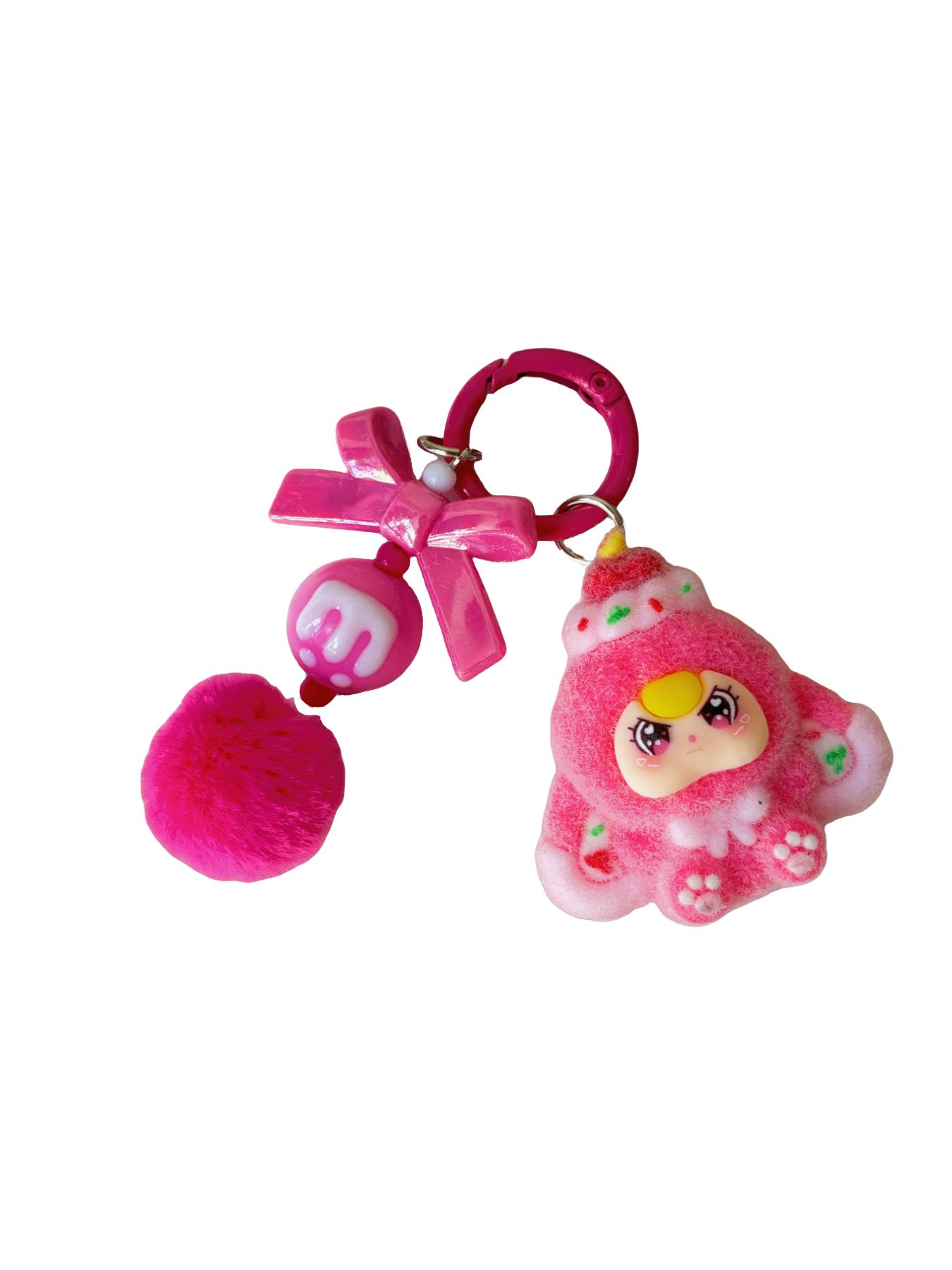 Plush Cartoon Keychain Charm, Cute Plush Toy Pendant, Friendship Gift, Adorable Plush Accessory, Perfect for Friends and Family