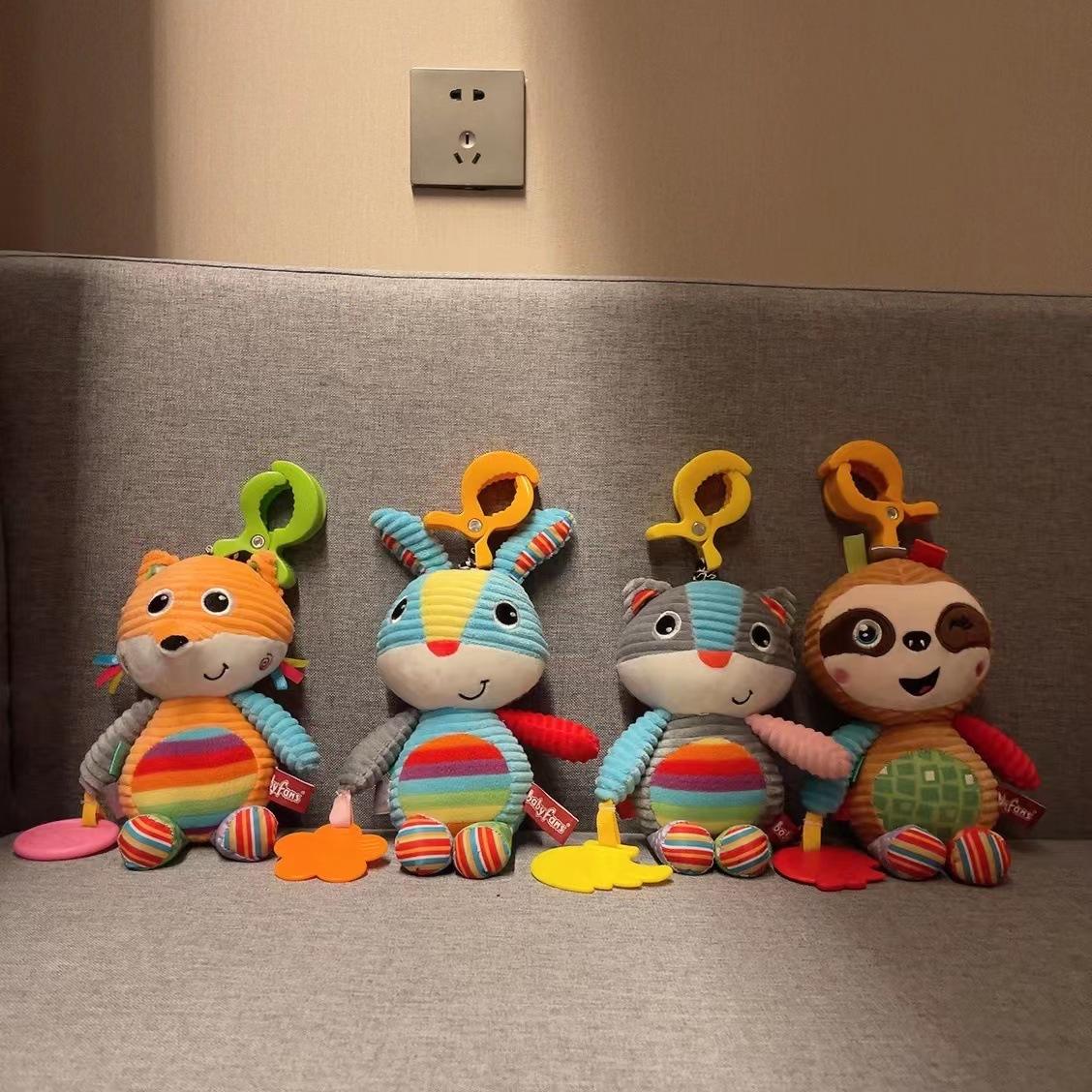 Baby Rattle Toys Animal Hand Bells Mechanical Octave piano Baby Music Rattle for Kid Bed and Stroller Elephant lion cow cat