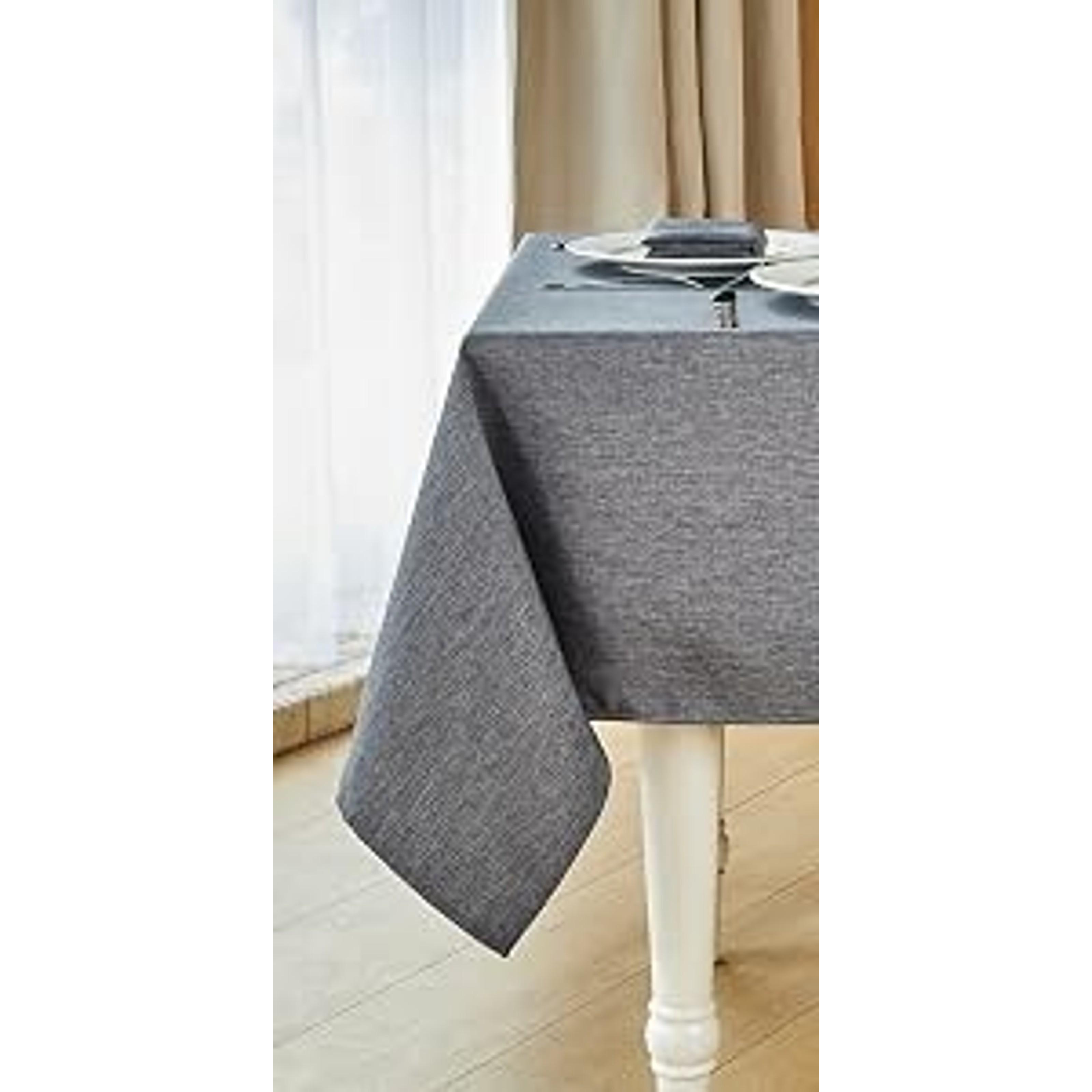 Rectangle Table Cloth Linen Farmhouse Tablecloth Waterproof Anti-Shrink Soft and Wrinkle Resistant Decorative Fabric Table Cover for Kitchen (Dark Grey, 52" x 70" (4-6 Seats)) Rectangle Table Cloth Linen Farmhouse Tablecloth Waterproof Anti-Shrink Soft and Wrinkle Resistant Decorative Fabric Table Cover for Kitchen (Dark Grey, 52" x 70" (4-6 Seats))