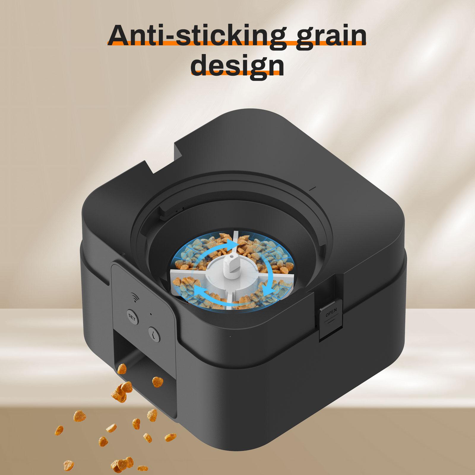 Smart Pet Feeder Machine, Graffiti APP Control Cat Automatic Feeder, Dry Food Dispenser, Suitable for Small Pets, Programmable Pet Feeder