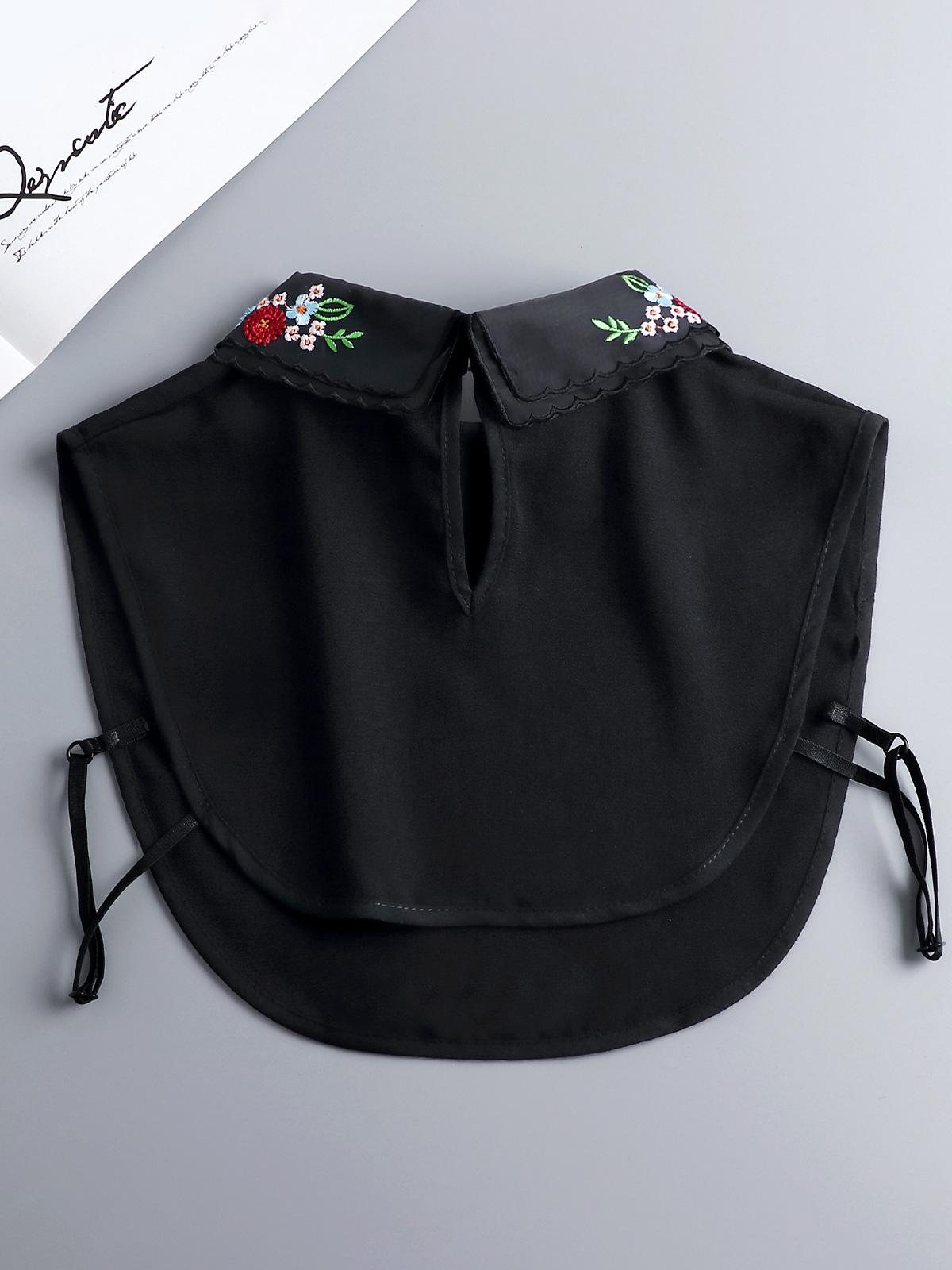 Embroidery Fakes Collar Women Cotton Detachable White Collar Dickey Half Shirts, Detachable White Collar One Size Can Be Paired With Various Jackets Suitable For Business, Gatherings, And Various Occasions Not Deformed And Easy To Clean