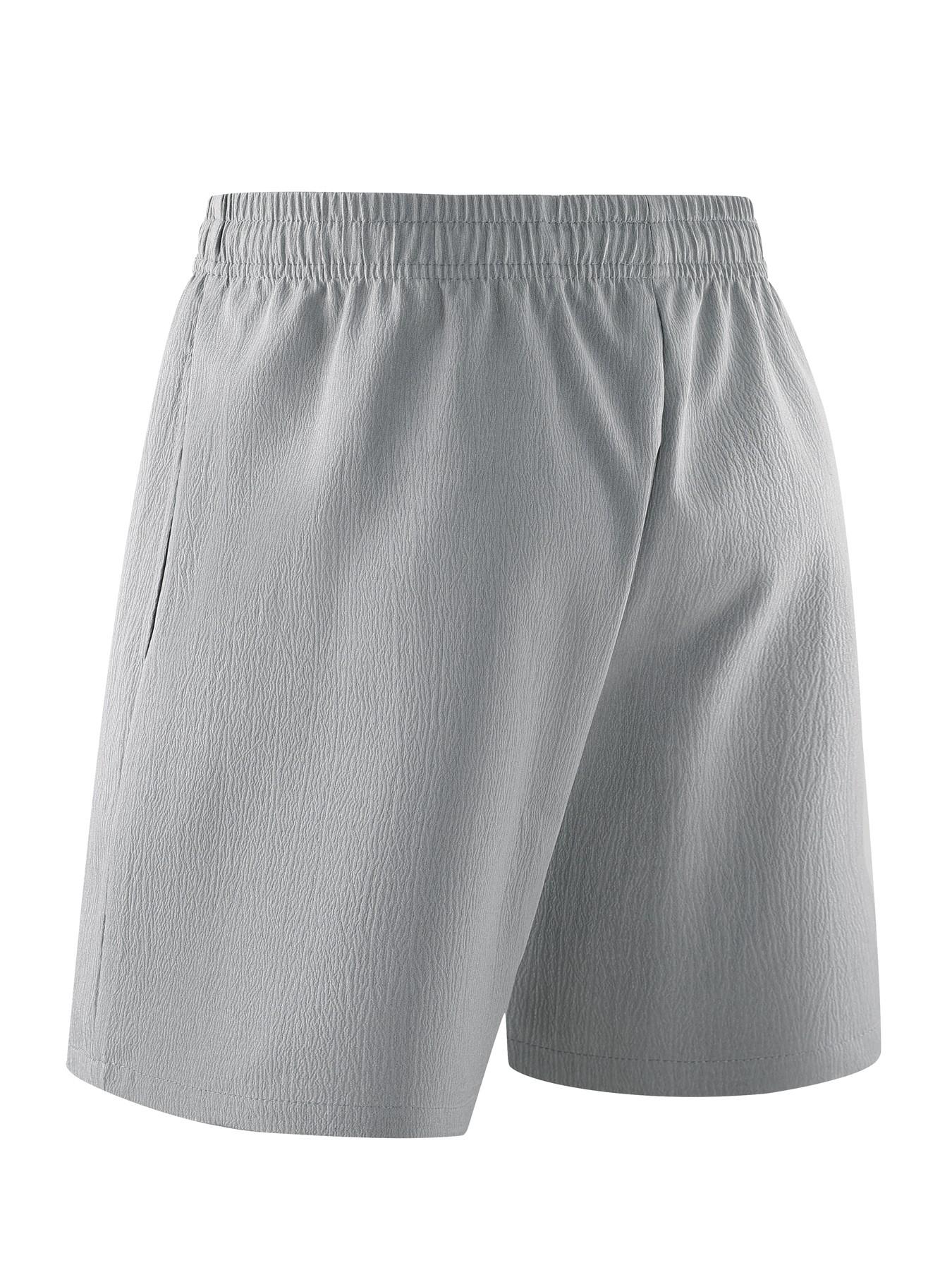 Summer Breathable Lightweight Comfort Solid Color Daily Wear Shorts, Outdoor Sports Running Exercise Thin Airy Five-Quarter Pants, Men's Beach Volleyball Vacation Shorts