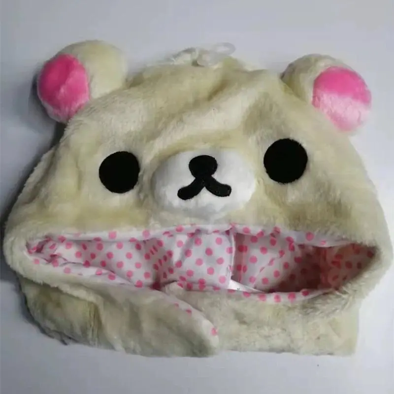 Rilakkuma & Korilakkuma Plush Fur Ushanka Hat - Kawaii Winter Cartoon Anime Cap for Kids, Women's DIY Specialty Toys & Hobbies Accessory