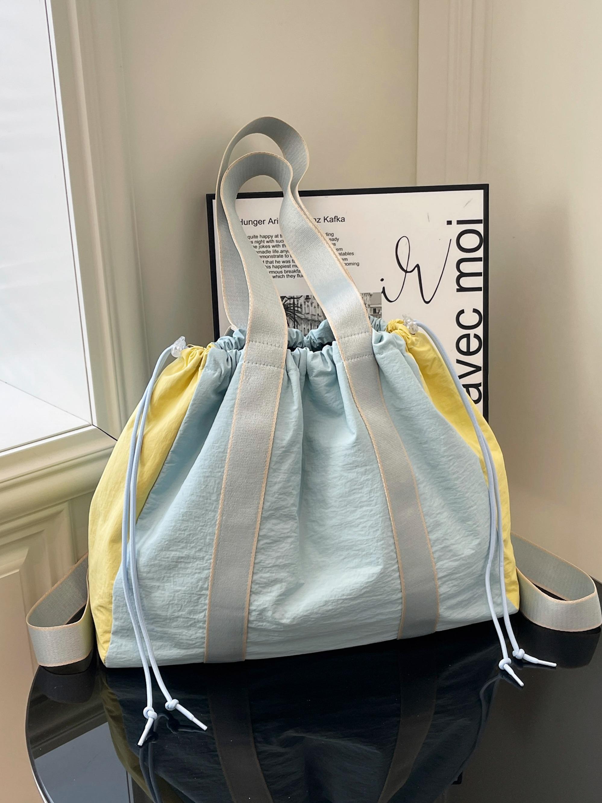 Minimalist Nylon Crossbody Bag, Adjustable Drawstring Closure, Versatile Shoulder & Handbag, Unisex Design, Daily Commute & Leisure