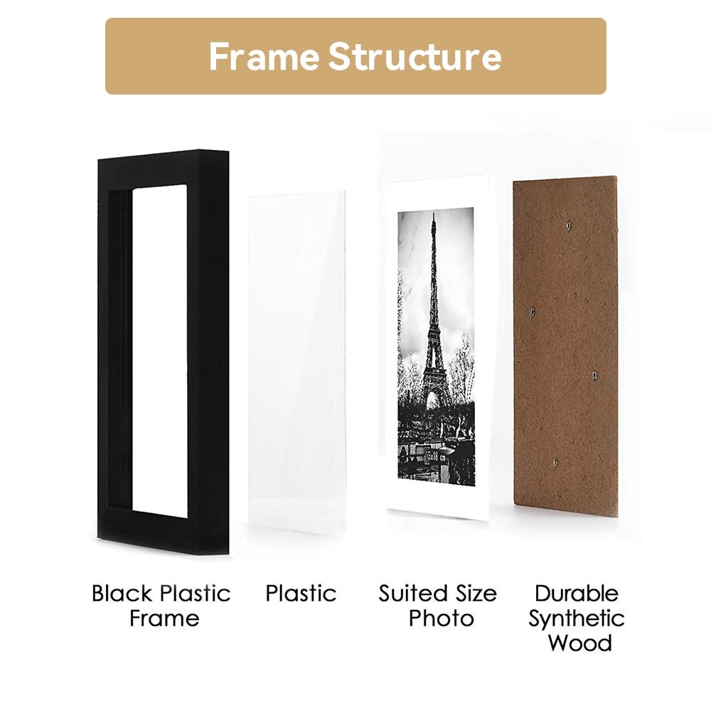 1pcs 4x6 Inch Wooden Frame, Wall-Mounted, HD Acrylic, Shatter-Resistant, Elegant, Simple Design, Ideal for Home, Party Decorations