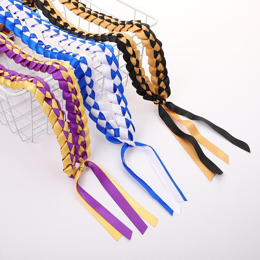 Unisex 2026 Graduation Lei (Sports & Outdoor Accessory) - Hand-Woven Blue Ribbon Lei, GRAD Letters & Cap Charm, Adjustable Safety Pin Money Holder, Ideal for Class of 2026 Ceremony & Graduation Gifts, Accessories