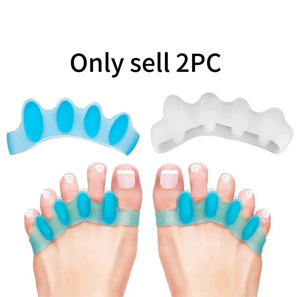 2 Pack Gel Toe Separators | Bunion Toe Spacers | Hammer Toe Straightener | Soft Reusable Toe Spreaders for Men Women | Pedicure Tools