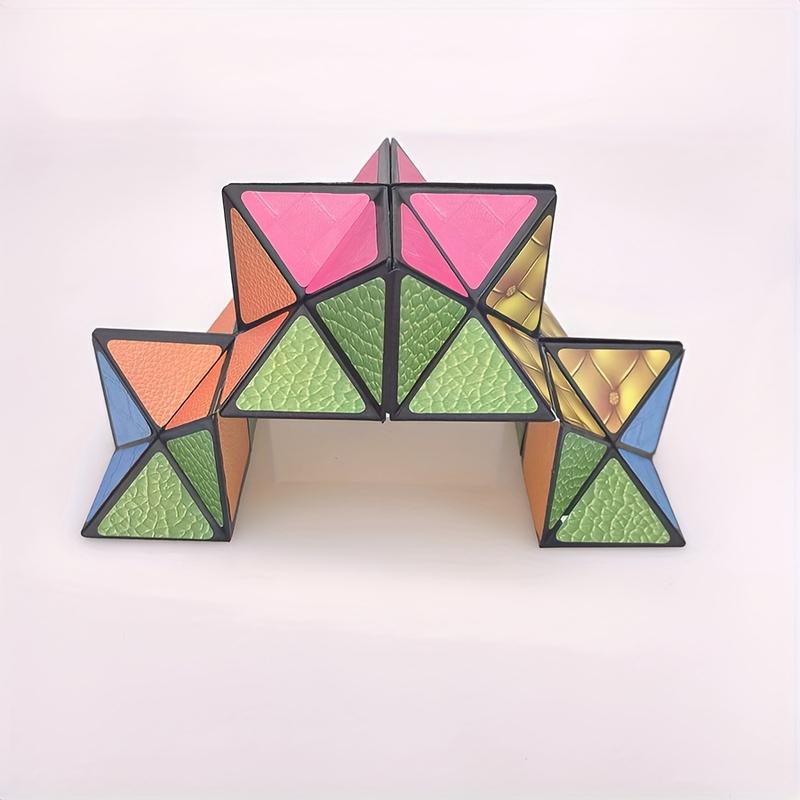 1pc 3D Hexagonal Infinity Cube, Mixed Colors, Brain Booster, Relaxation, Spatial Geometry Flipping Toy