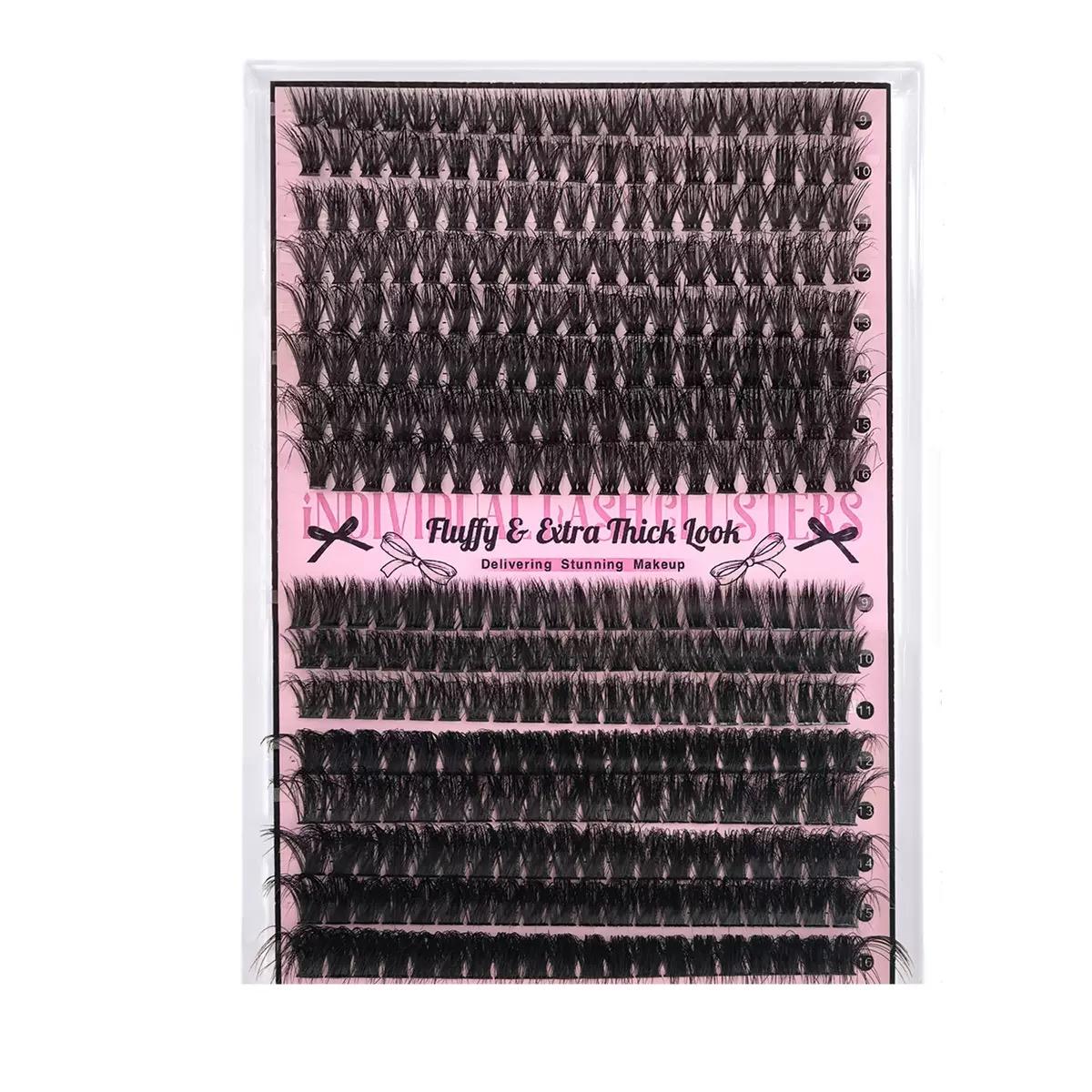 Lash Clusters Kit 60D 80D Individual Lashes, D Curl 9-16mm, Thick False Eyelashes, Nature Look, Soft and Lightweight, Easy to Use at Home