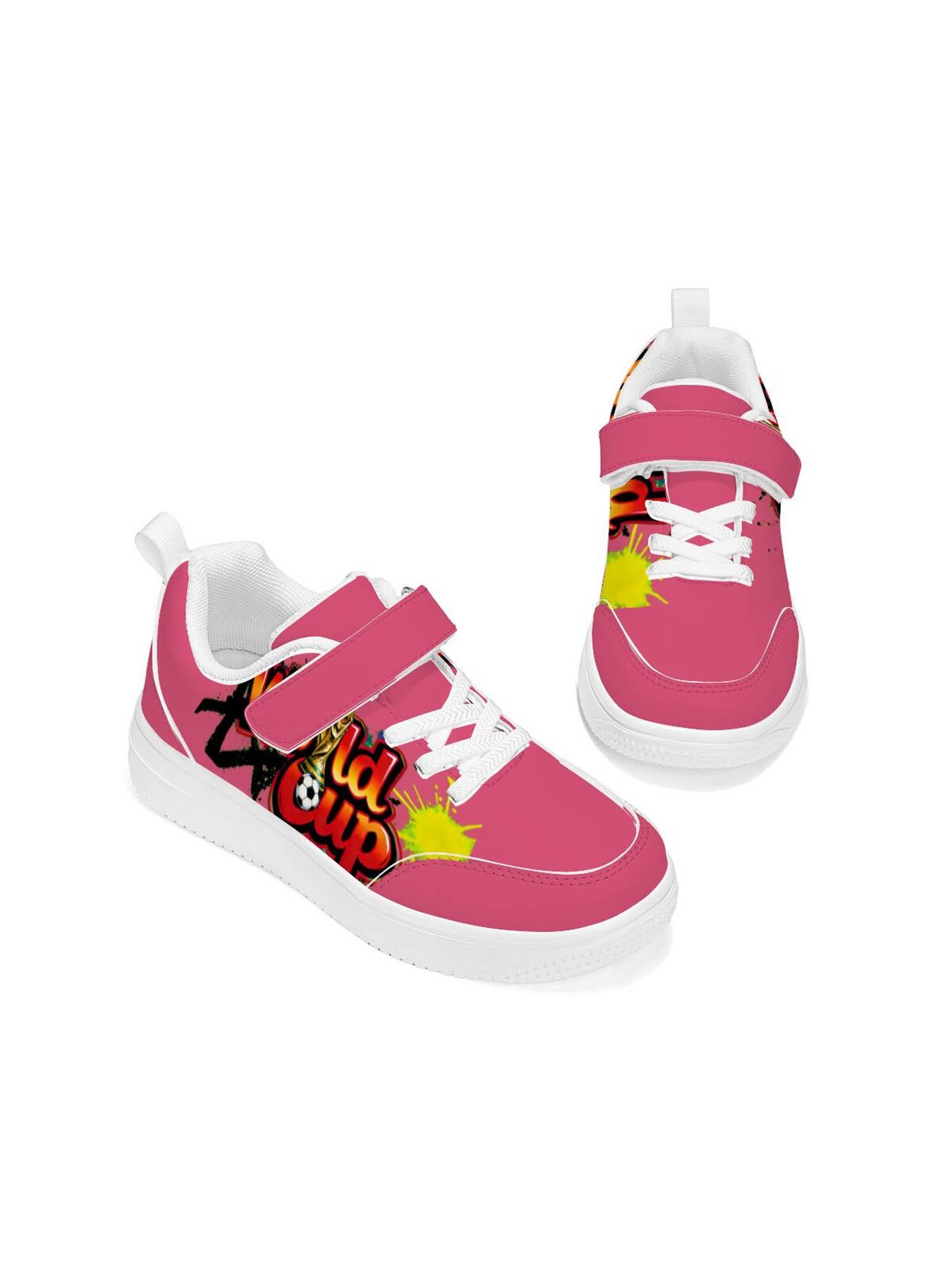 No Up Graffiti Style Sneakers, Unique Velcro Design, Bold, Street Art Print, Easy-On, Soccer Theme, Perfect for Parties and Sports
