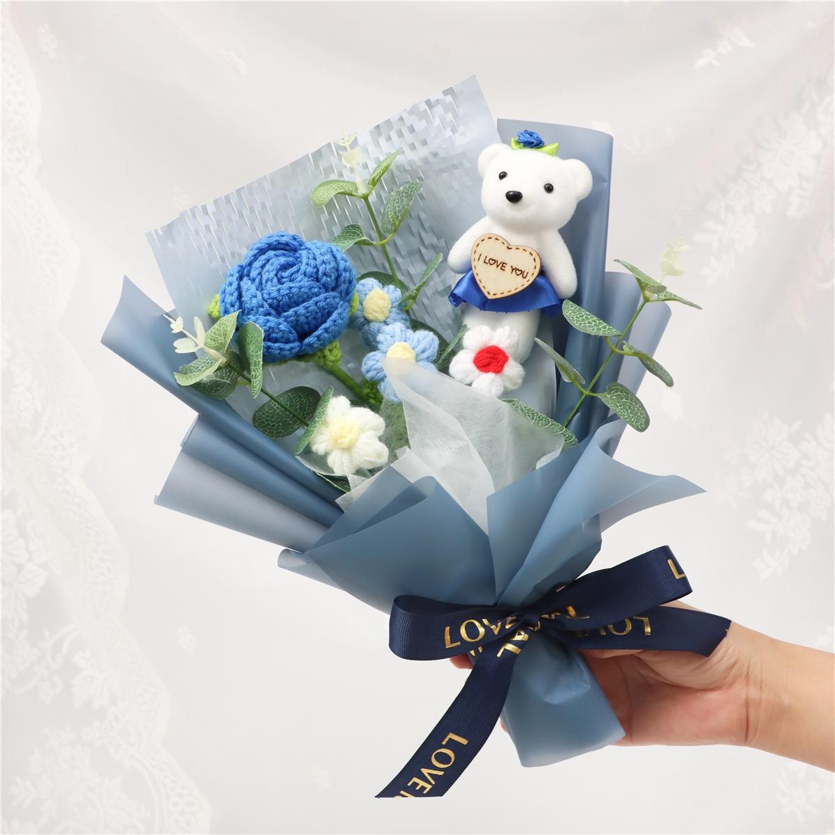 Handmade Woven Flower Bouquet, Perfect Gift for Birthday, Mother's Day, Father's Day, Teacher's Day, Valentine's Day, Christmas, Proposal, Thank You