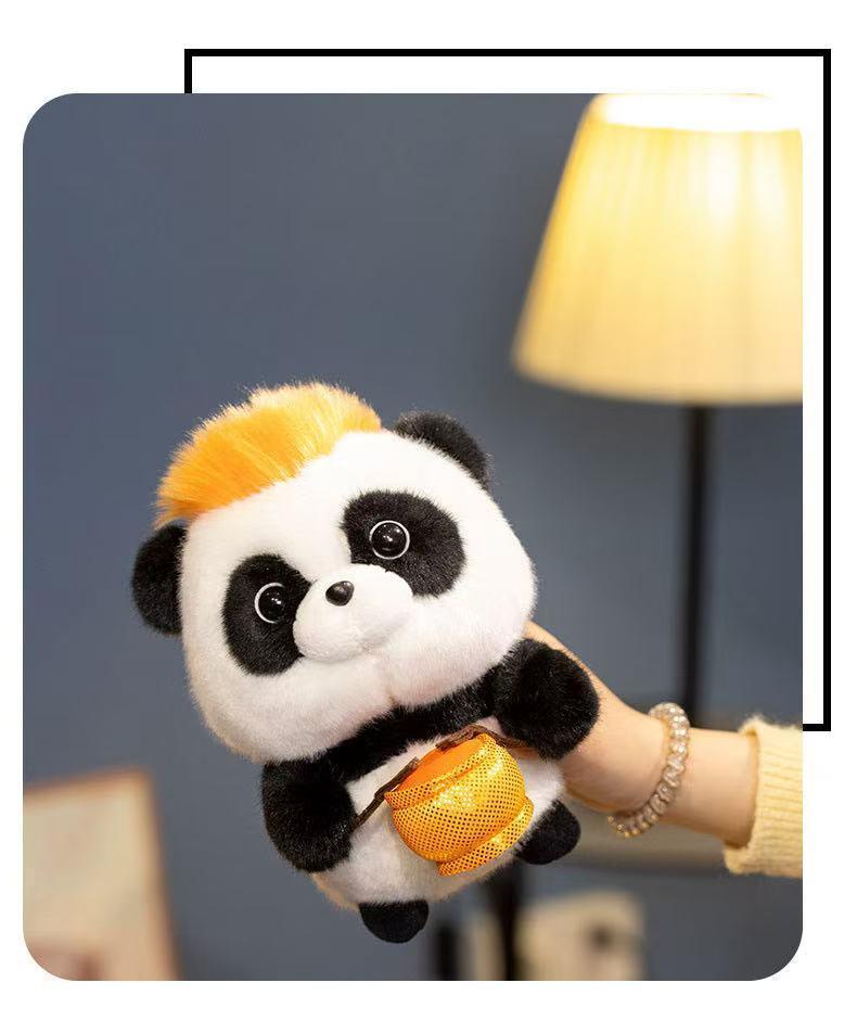 18cm New Simulated Music Panda Doll Stuffed Plush Toy Pillow Handmade Cartoon Anime Suitable Children's Birthday Gift Fun Doll