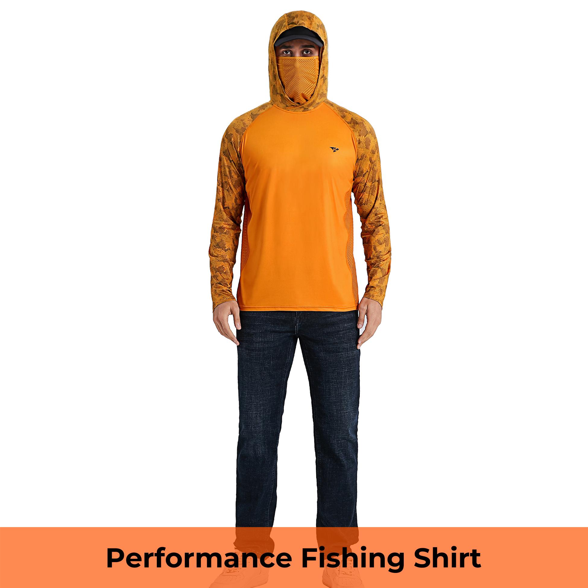RODEEL 915 Sun Hoodie Shirts w/ Mask Neck Gaiter Men UPF 50+ UV Protection Long Sleeve Lightweight Quick Dry Moisture Wicking Breathable Cooling Athletic Activewear for Outdoor Sport Fishing Boating Hiking Cycling Construction Roofing Farming Tree Service