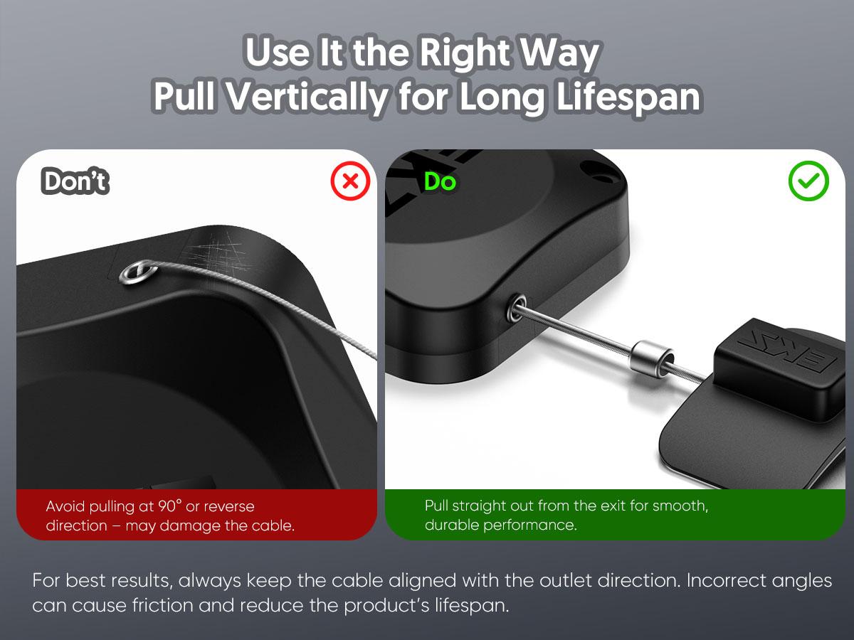 EKZ 8ft Retractable Remote Control Cable Tether Lock - Anti-Loss Security Lanyard with Adjustable Locking Leash Length Clasp for Game Controllers, Tablets, Home, Office, Showroom – 2 Pack