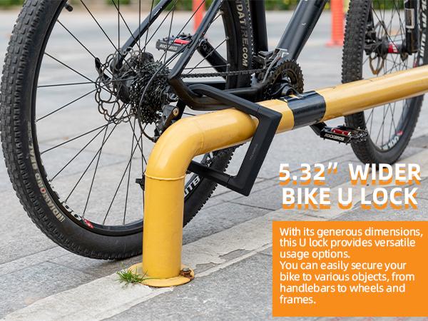 ROCKBROS Bike U Lock Heavy Duty Anti Theft Carbon Steel Bicycle Lock Suitable for Road, Mountain, and Scooter Bikes ROCKBROS Bike U Lock Heavy Duty Anti Theft Carbon Steel Bicycle Lock Suitable for Road, Mountain, and Scooter Bikes
