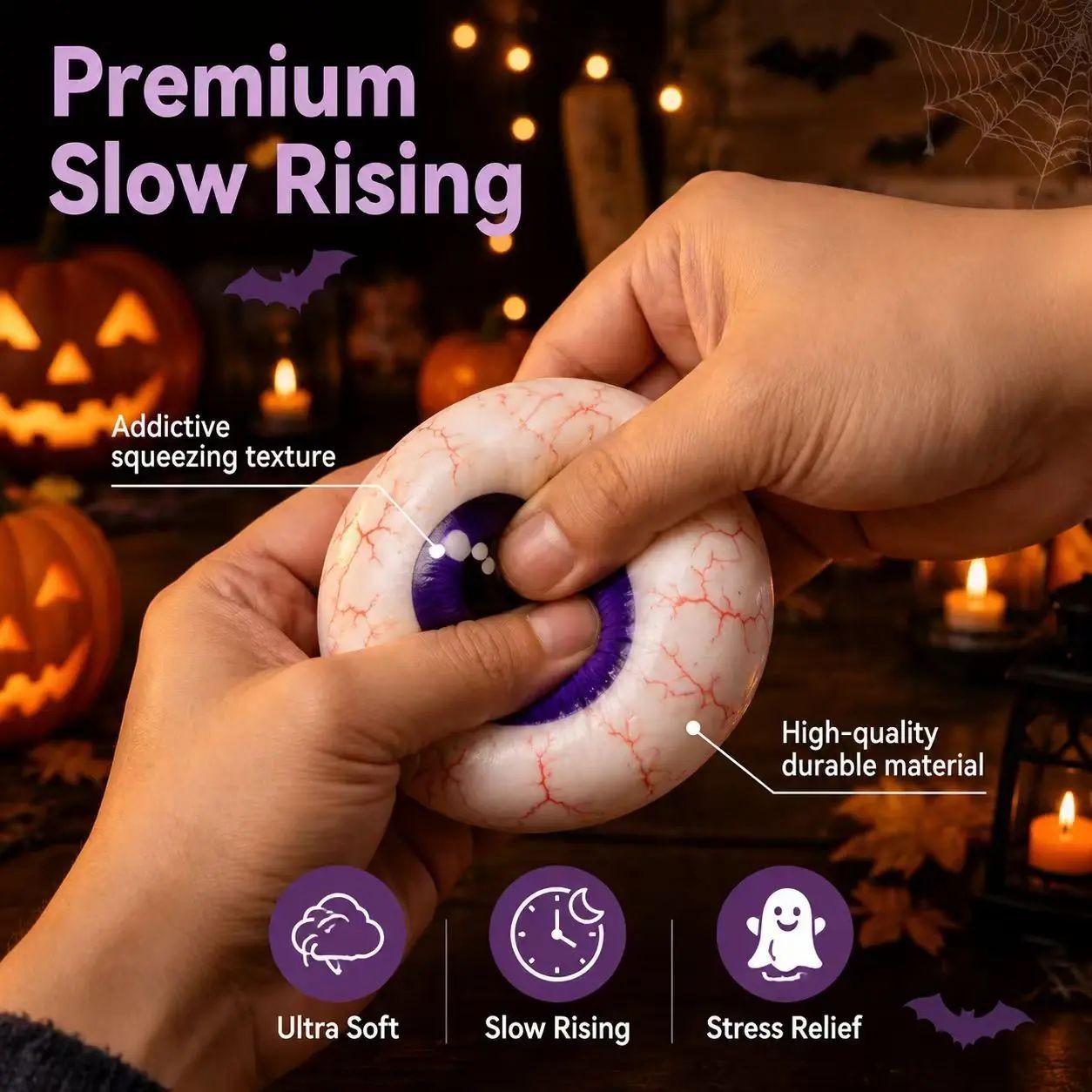 Cute Halloween Horror Ghost Gumball Squeeze Toy Set, Portable Stress Relief Hand Squeeze Toy, Squishy Fidgets, Perfect Halloween Party Candy Bag Filler and Gift