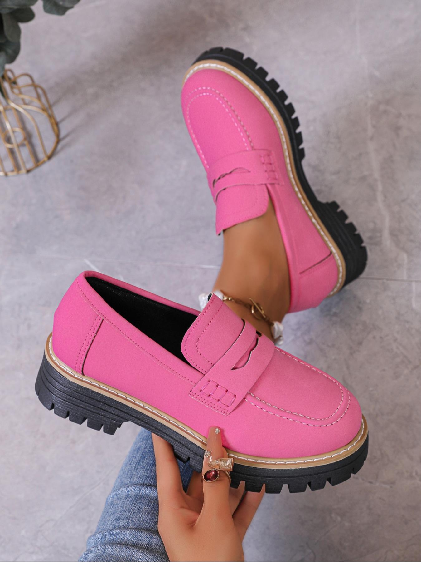 Women's Fashion Thick Sole Loafers, Cross Strap Design, One-Step Slip-On, Casual Comfortable All-Season Shoes, Perfect for Walking, Footwear