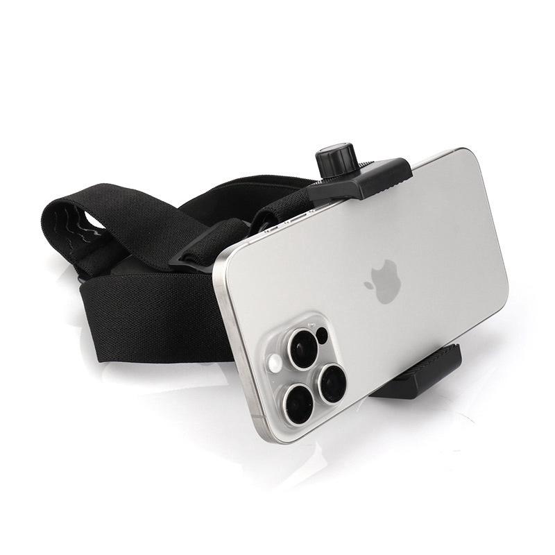 Sports Head Strap Mount for Smartphone & Action Camera - Adjustable Headband with Universal Phone Clip, 1/4" Screw Adapter, First-Person View Bracket for Running, Cycling, Hiking & POV Filming