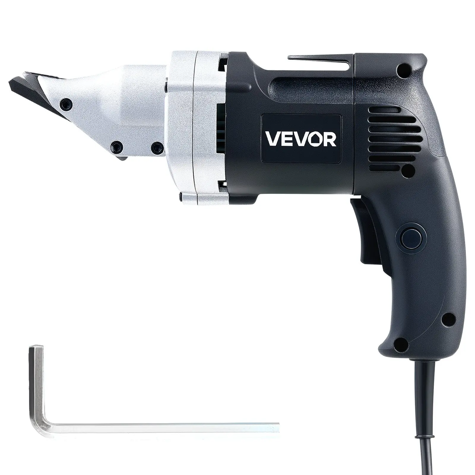 VEVOR 4.0-Amp Corded Electric Metal Shear, Metal Cutting Tool with 360-Degree Swivel Head, Variable Speed, Continuous Clean Cutting for 18GA Galvanized Steel, 20GA Stainless Steel, 2500 SPM