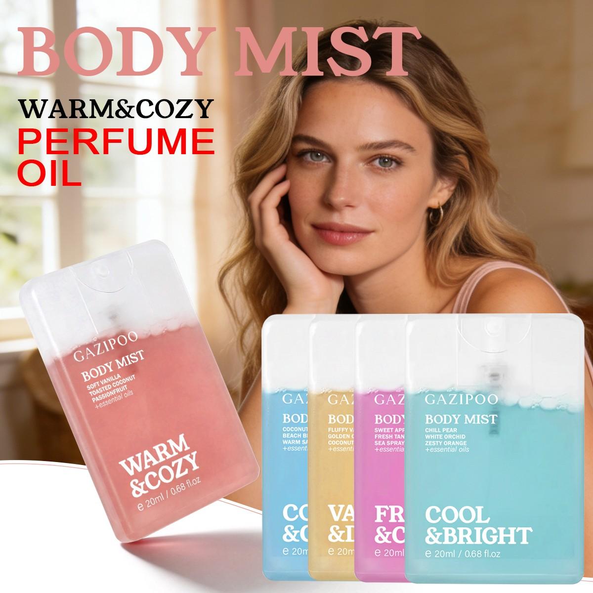 Women's Body Spray Perfume Oil, Floral Fruit Scented, Rose Lemon Strawberry Mint Honey, Long-Lasting, 20ML, Ideal for Dates Parties Daily Use