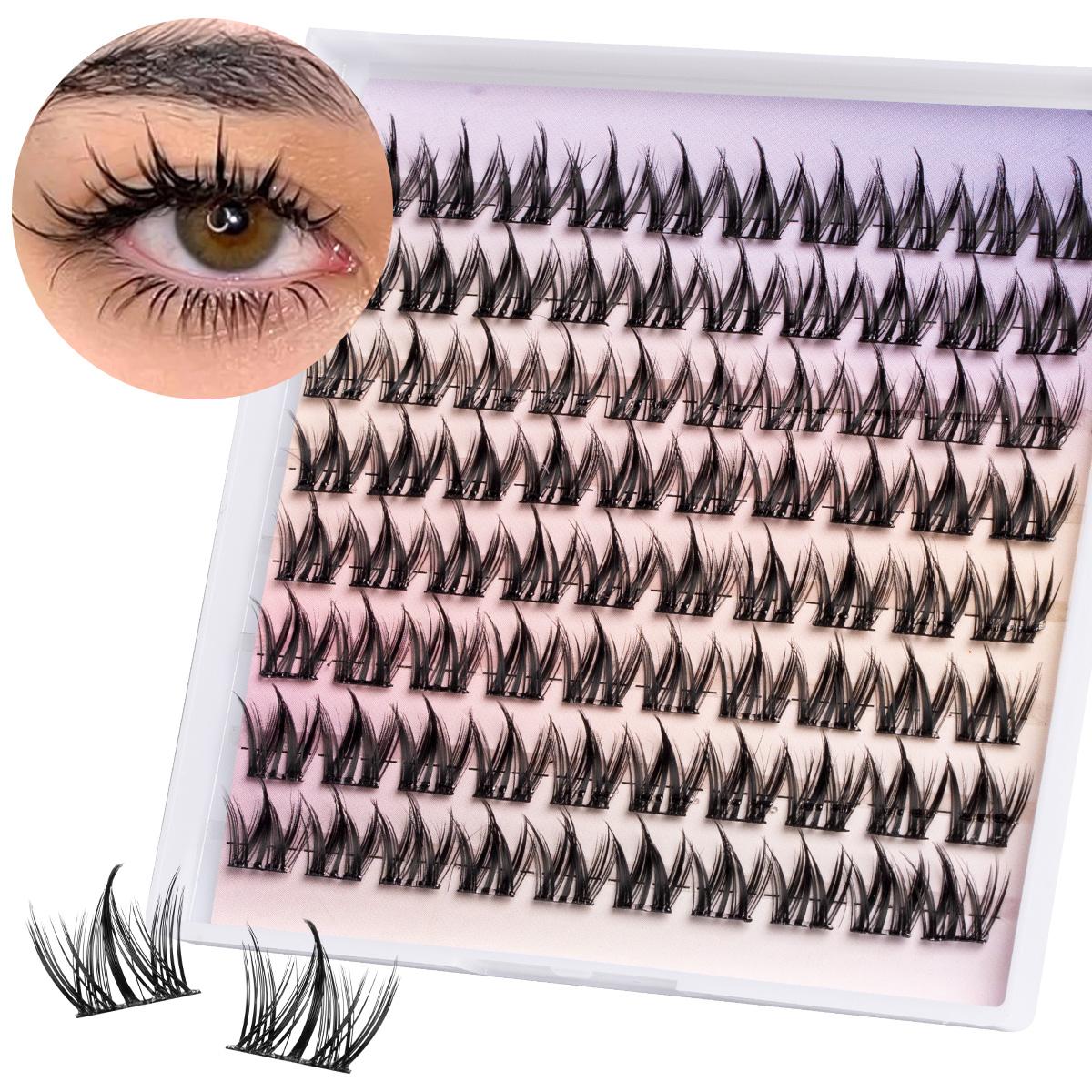 Lash Clusters Manga Eyelash Clusters Spiky Cluster Eyelash Extensions 80Pcs C Curl Individual Lashes Volume Anime Lash Clusters with Thin Band Lashes DIY False Eyelashes at Home with Bond& Seal& Remove& Eyelash Tweezers #TOP PICKS