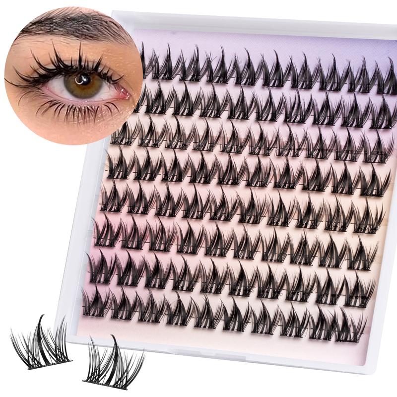 Lash Clusters Manga Eyelash Clusters Spiky Cluster Eyelash Extensions 80Pcs C Curl Individual Lashes Volume Anime Lash Clusters with Thin Band Lashes DIY False Eyelashes at Home with Bond& Seal& Remove& Eyelash Tweezers #TOP PICKS