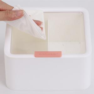 2 Slot Cotton Swab Ball Qtip Holder Jar Plastic Container Dispenser Box with Hinged Lid for Bathroom Home Storage Organizer