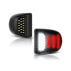 LED License Plate Light Assembly for Chevy Silverado GMC Sierra 1500 2500 3500 Tahoe Suburban Yukon Escalade,2PCS with Red OLED Neon Tube 6000K White Tag Lights Replacement Plug and Play