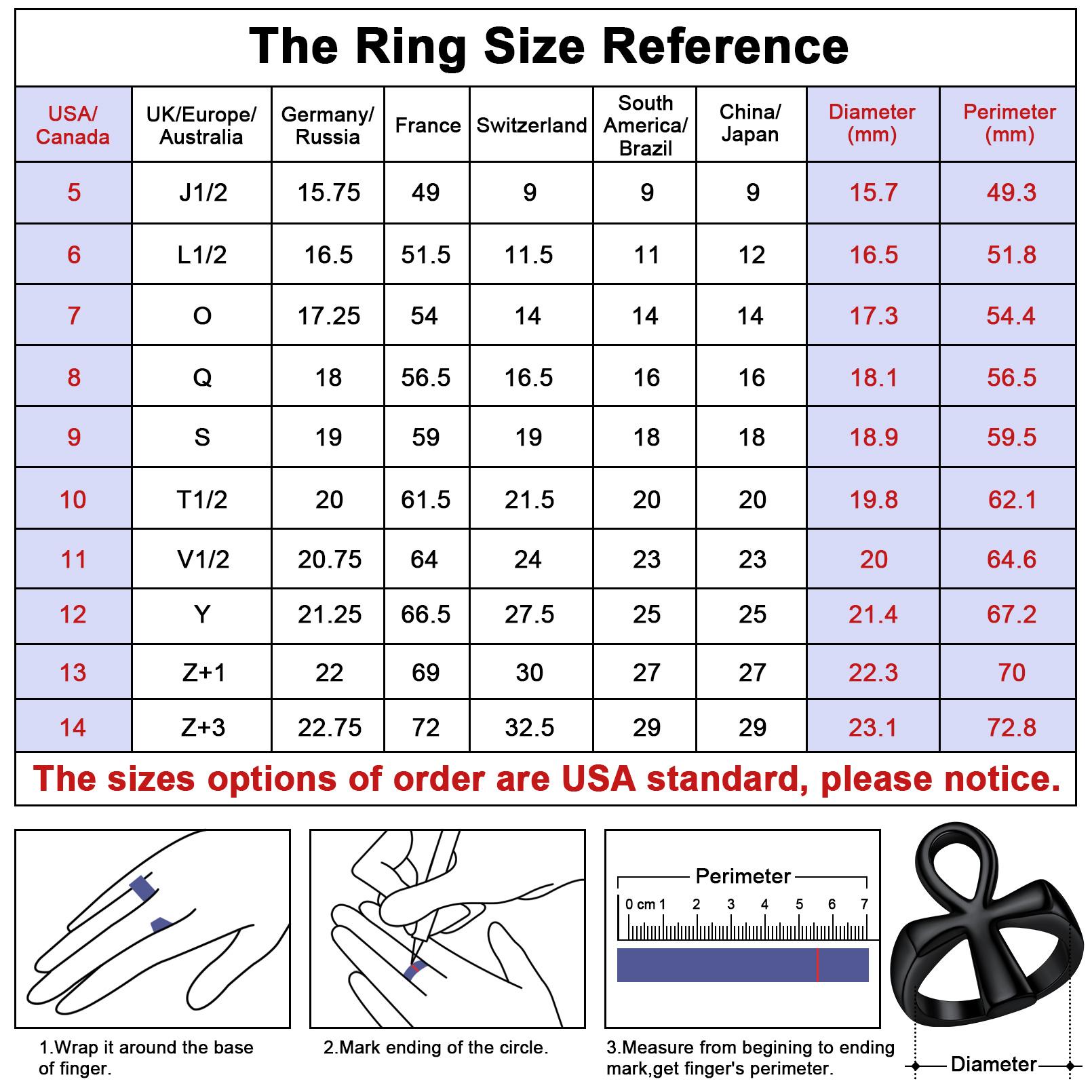 U7 Egyptian Ankh Cross Ring For Men Women Stainless Steel