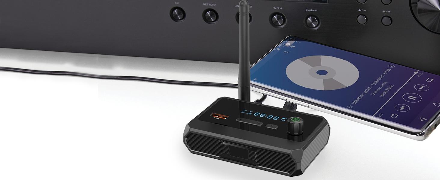 Wireless 5.3 Receiver, Home Stereo Audio Adapter, HD Music Streaming, Supports Fiber Optic and 3.5mm Interface, Speaker Adapter, Modern Audio Technology